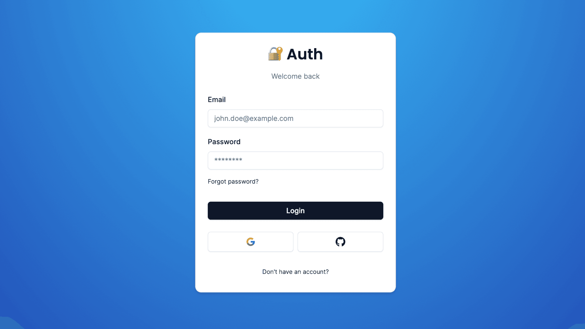 A screenshot of Auth's interface.